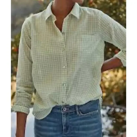 J.Jill Gingham Button Up - Picture 1 of 4